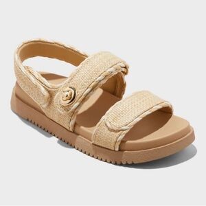 a new day Tan Woven Straw Platform Sandals 7